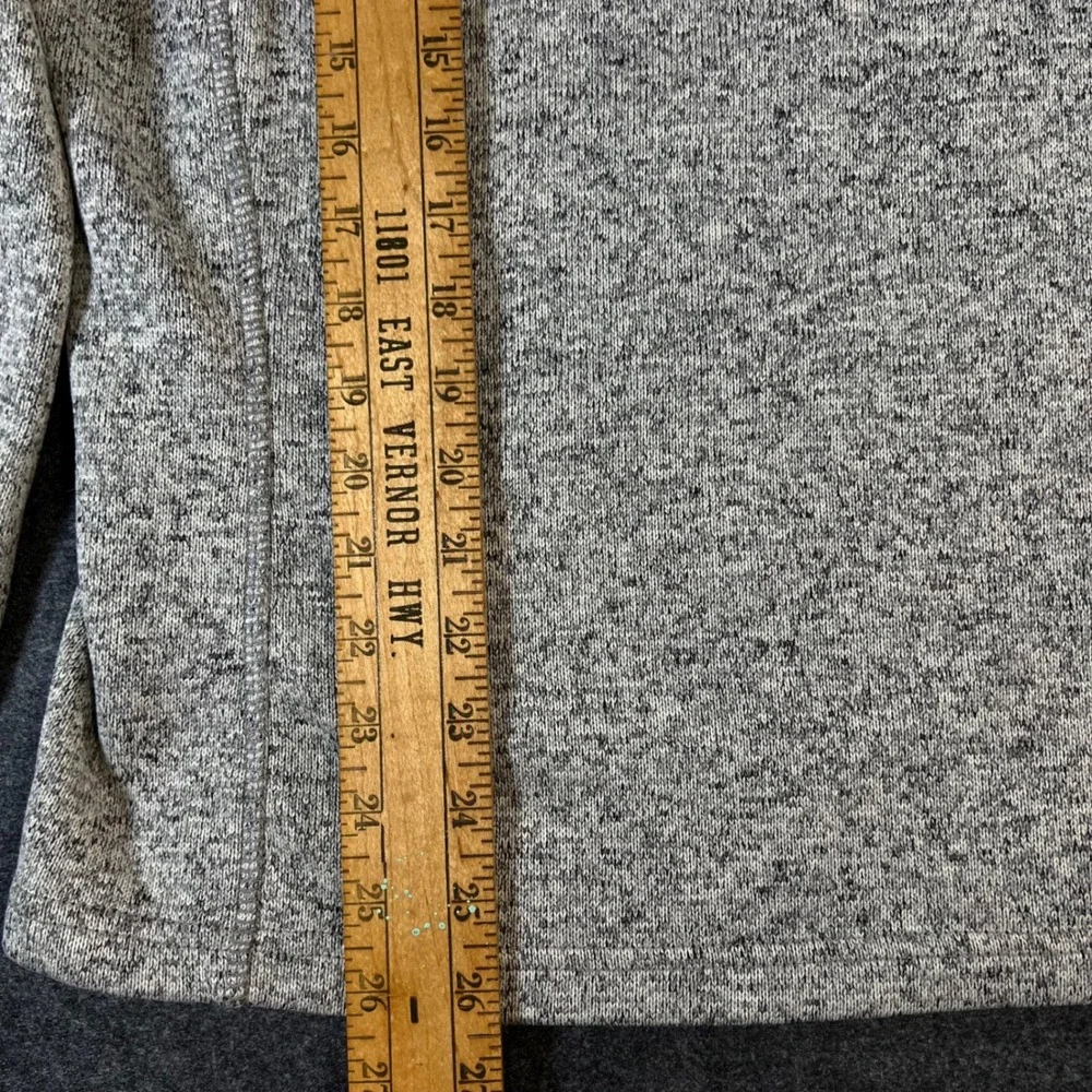 Eddie Bauer Mens Grey Marled Quarter Zip Pullover Sweater Knit Fleece Size M